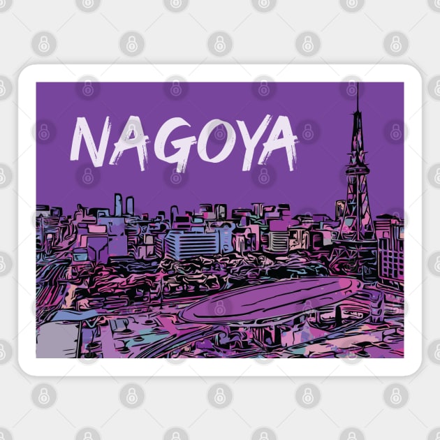 Nagoya - Japanese City Pop Aesthetic Magnet by Lakeric